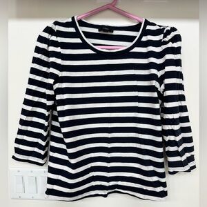J. Crew Navy and White Striped Long Sleeve Top